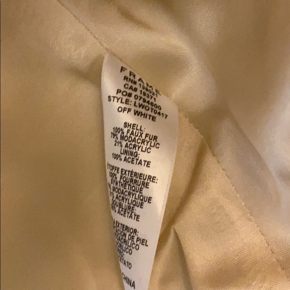 NWT Frame faux fur jacket off white - Picture 5 of 7